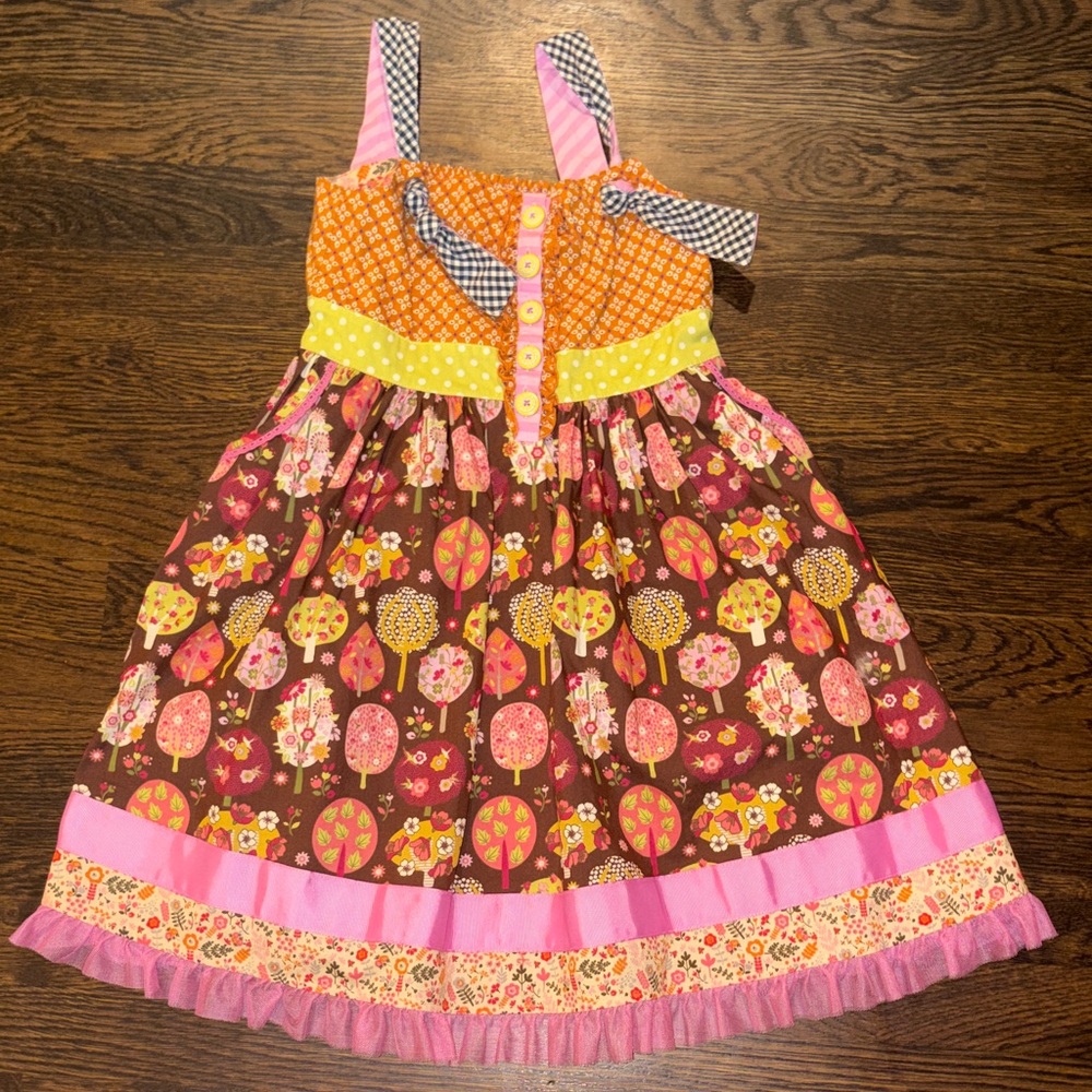 Matilda Jane Brown and Pink Floral Kids Dress